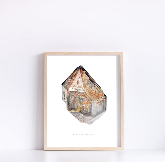 Skeletal Brandberg Quartz Watercolor Giclee Print