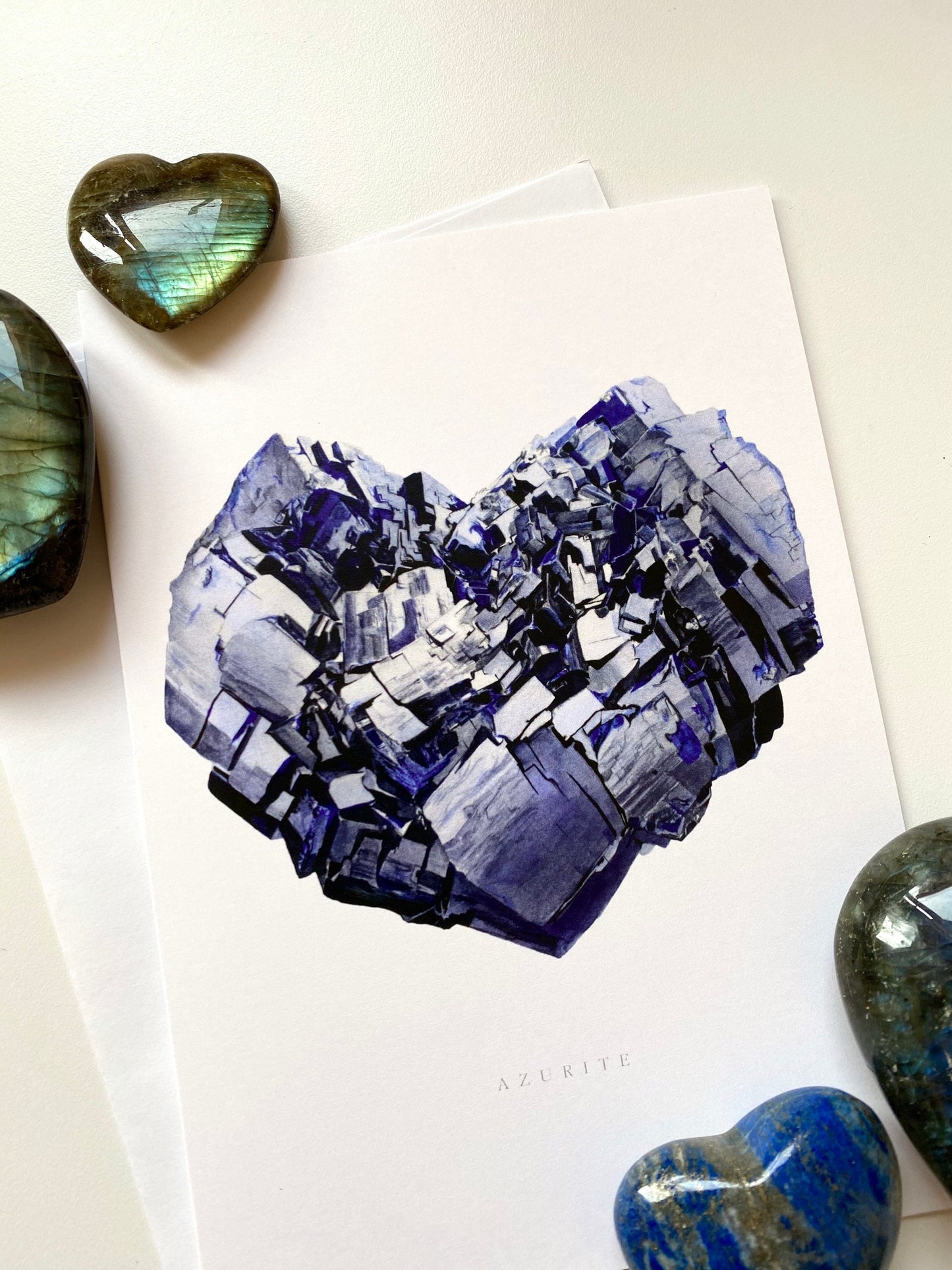 Valentines Card- 5"x7" Azurite Heart