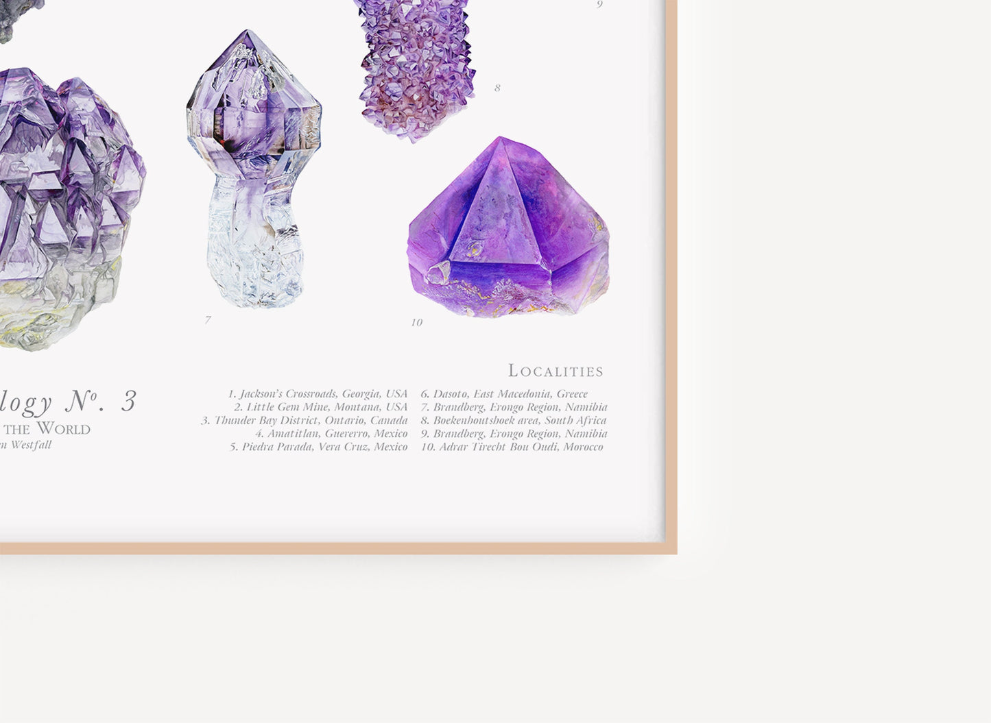 Mineralogy No. 3 Poster- Amethysts of the World