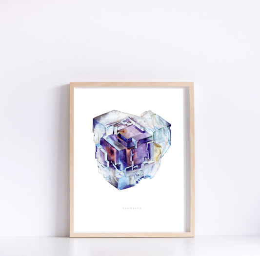 Watercolor Fluorite Giclee Print