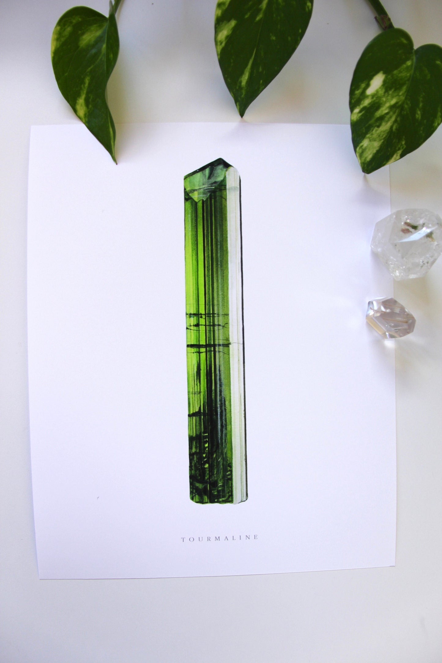 Green Tourmaline Watercolor Print