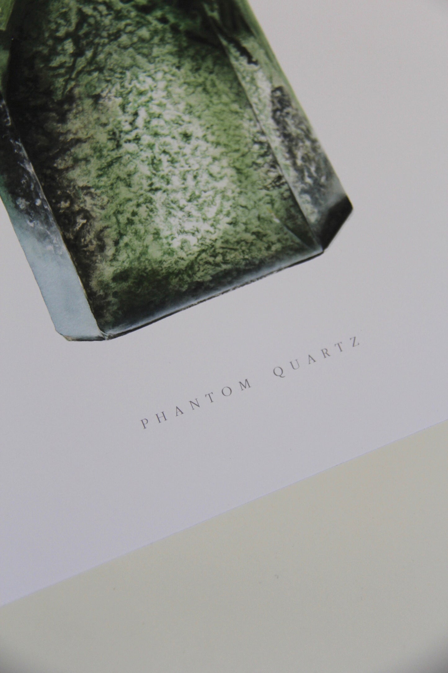 Crystal Print- Chlorite Phantom Quartz Watercolor Painting- Mineral Art, Mineral Specimen, Quartz Tower, Gemstone Art, Boho Wall Art