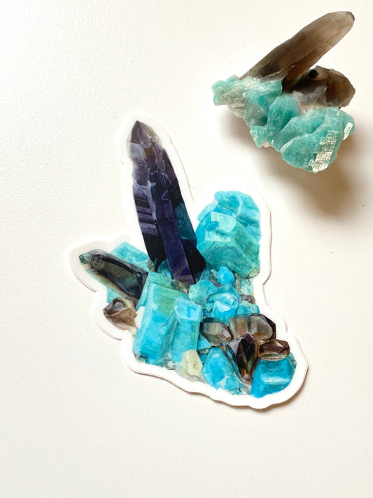 Smoky Quartz & Amazonite Sticker