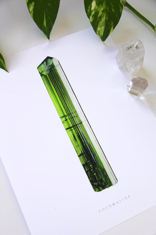 Green Tourmaline Watercolor Print