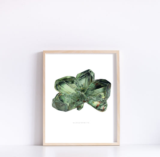 Alexandrite (Chrysoberyl) Watercolor Giclee Print