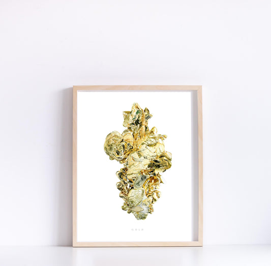 Watercolor Gold Specimen Print