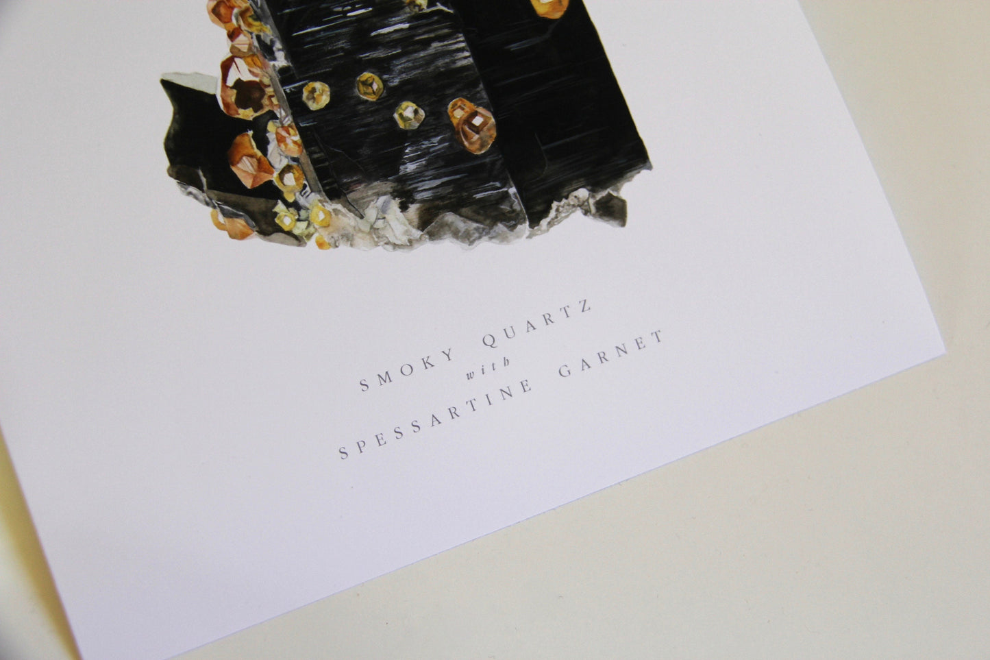 Smoky Quartz with Spessartine Garnet Print