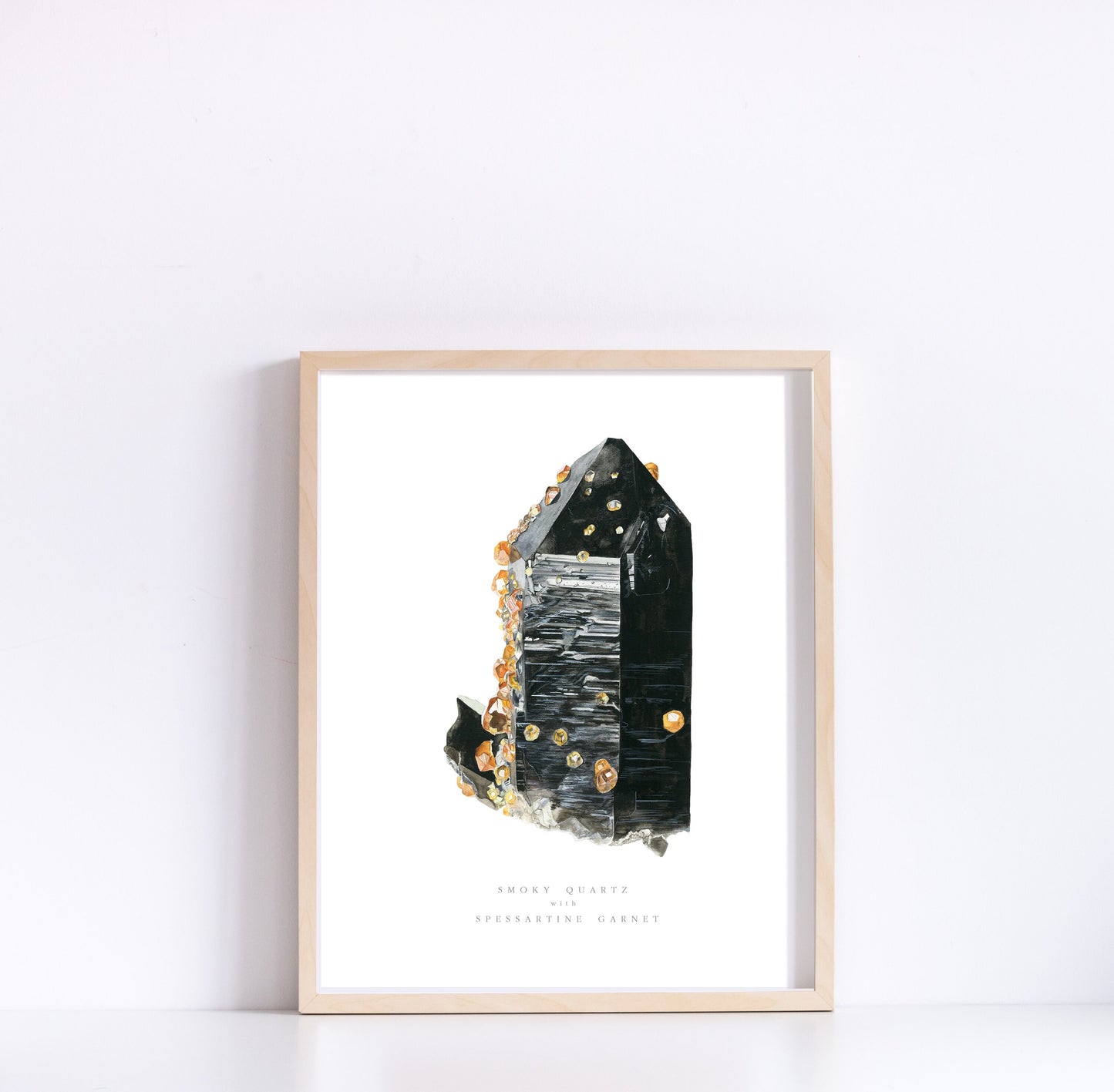 Smoky Quartz with Spessartine Garnet Print