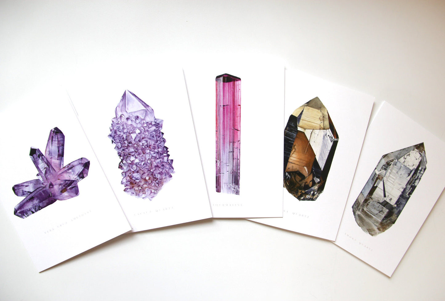 Crystal Card Set- 10 Watercolor Crystal Greeting Cards