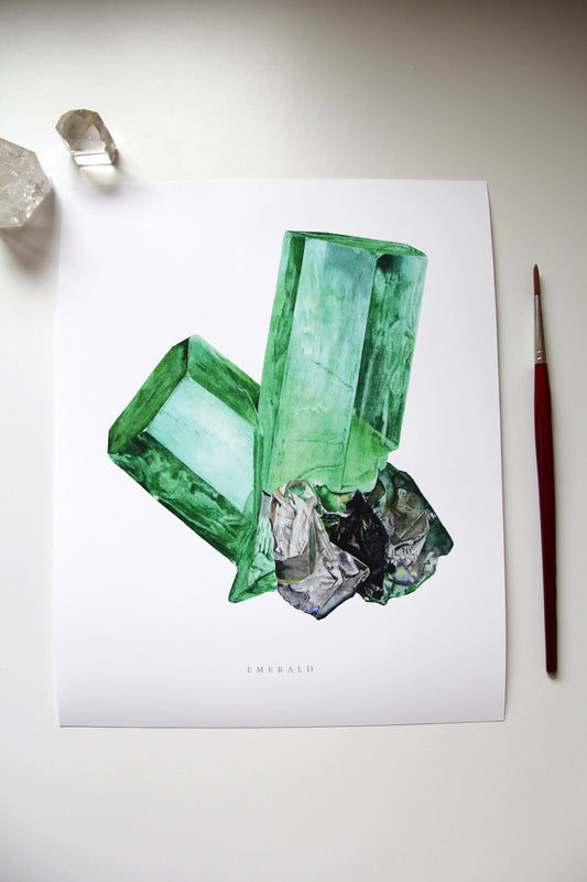 Emerald Beryl Watercolor Print