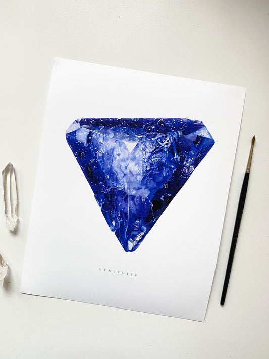 Benitoite Watercolor Print