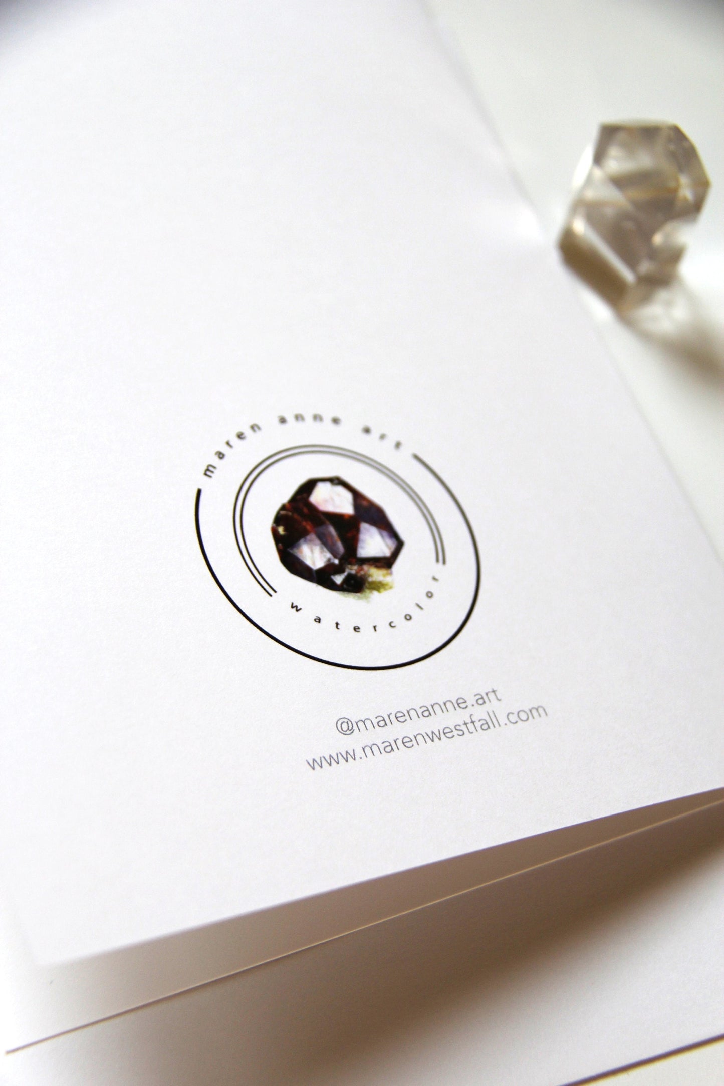 Crystal Card Set- 10 Watercolor Crystal Greeting Cards