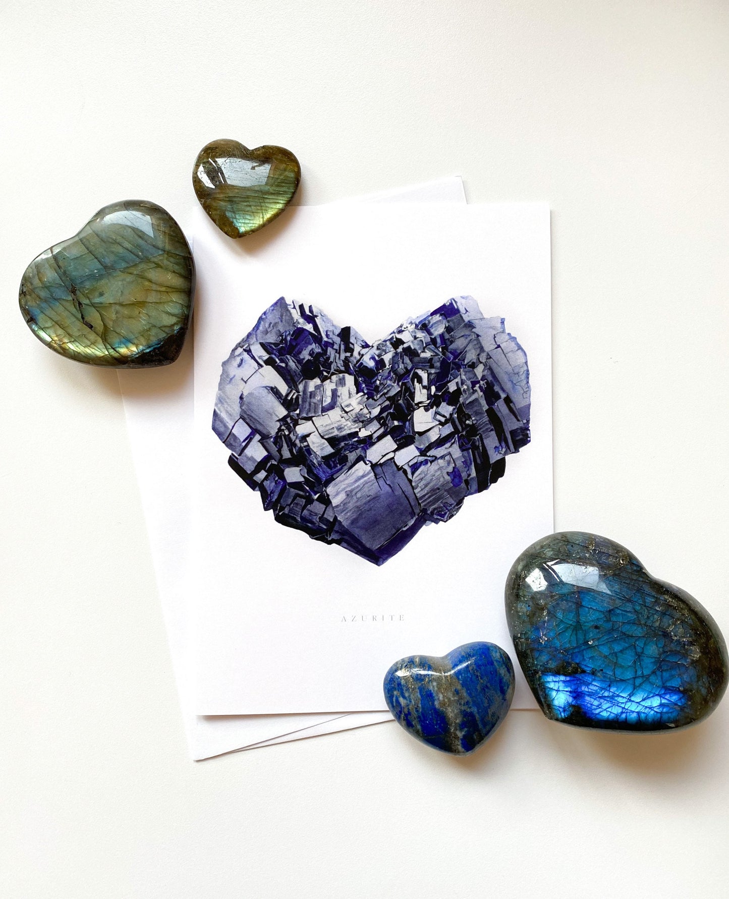Valentines Card- 5"x7" Azurite Heart