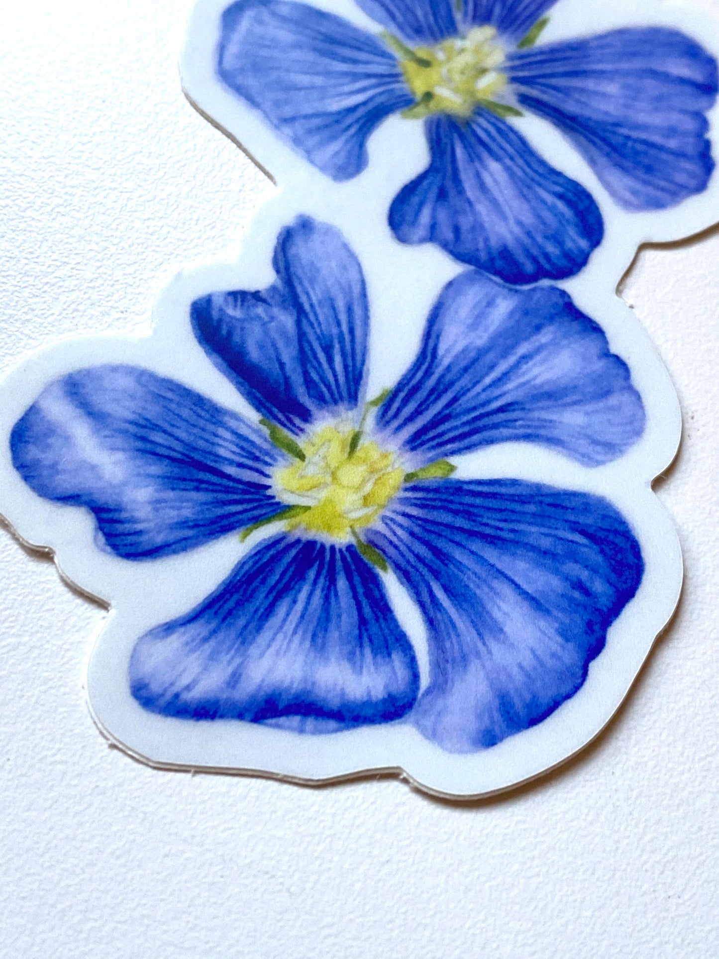 Blue Flax Watercolor Vinyl Sticker