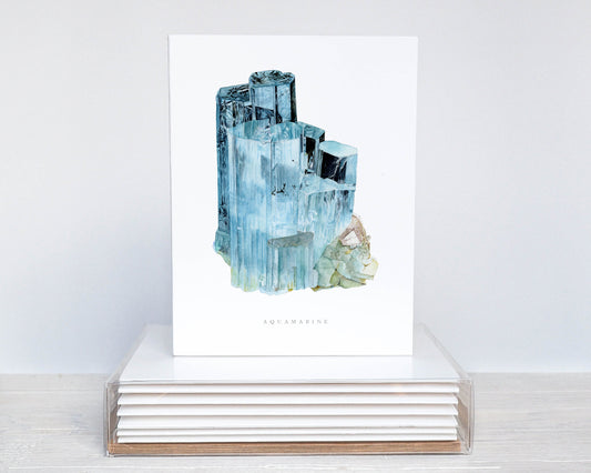 Crystal Card Set- 10 Watercolor Crystal Greeting Cards