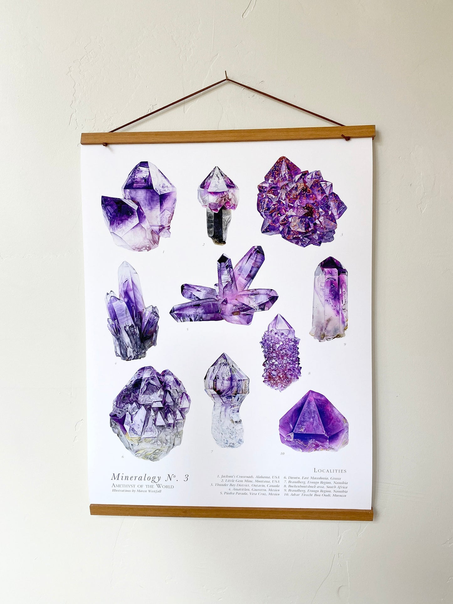Mineralogy No. 3 Poster- Amethysts of the World