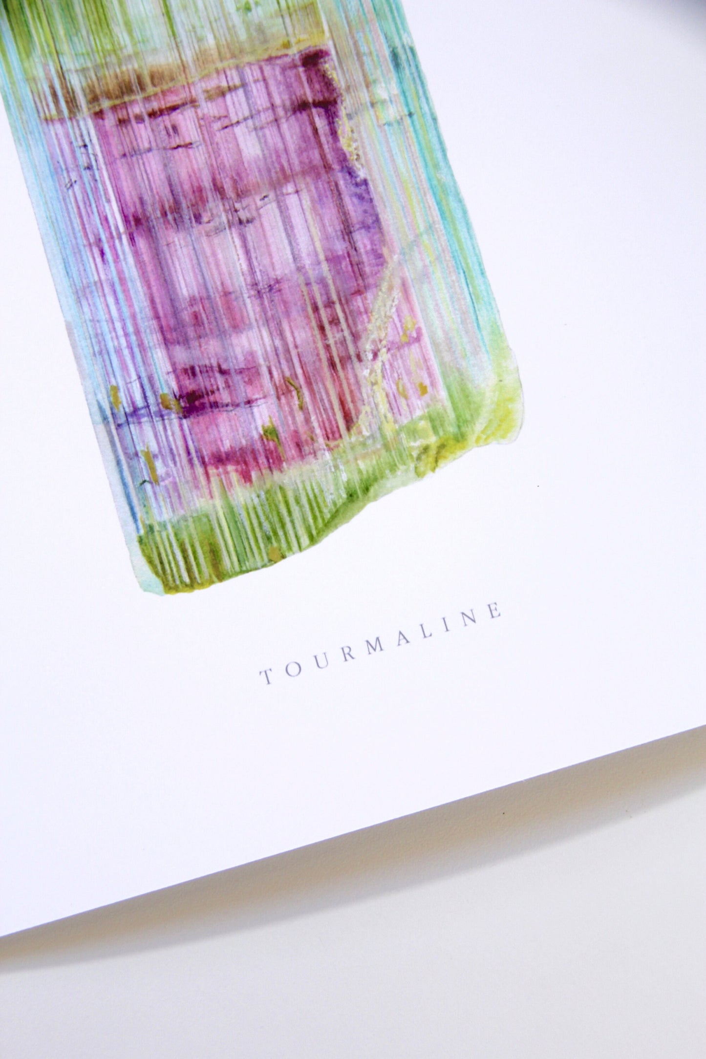 Blue-Capped Tourmaline Watercolor Print