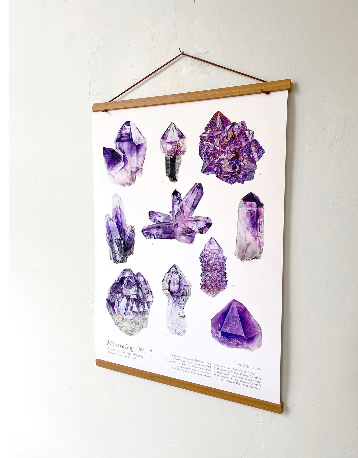 Mineralogy No. 3 Poster- Amethysts of the World