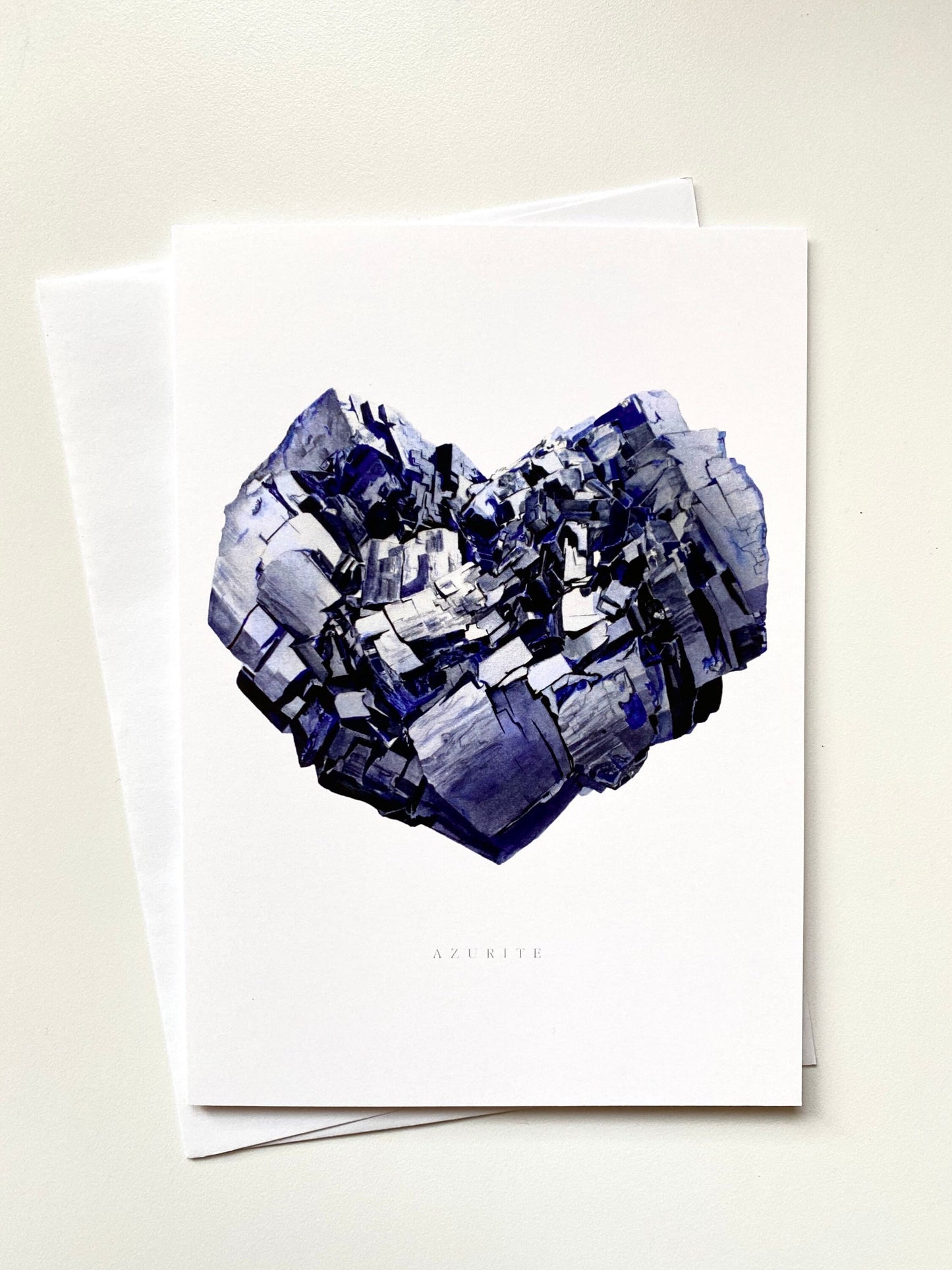 Valentines Card- 5"x7" Azurite Heart