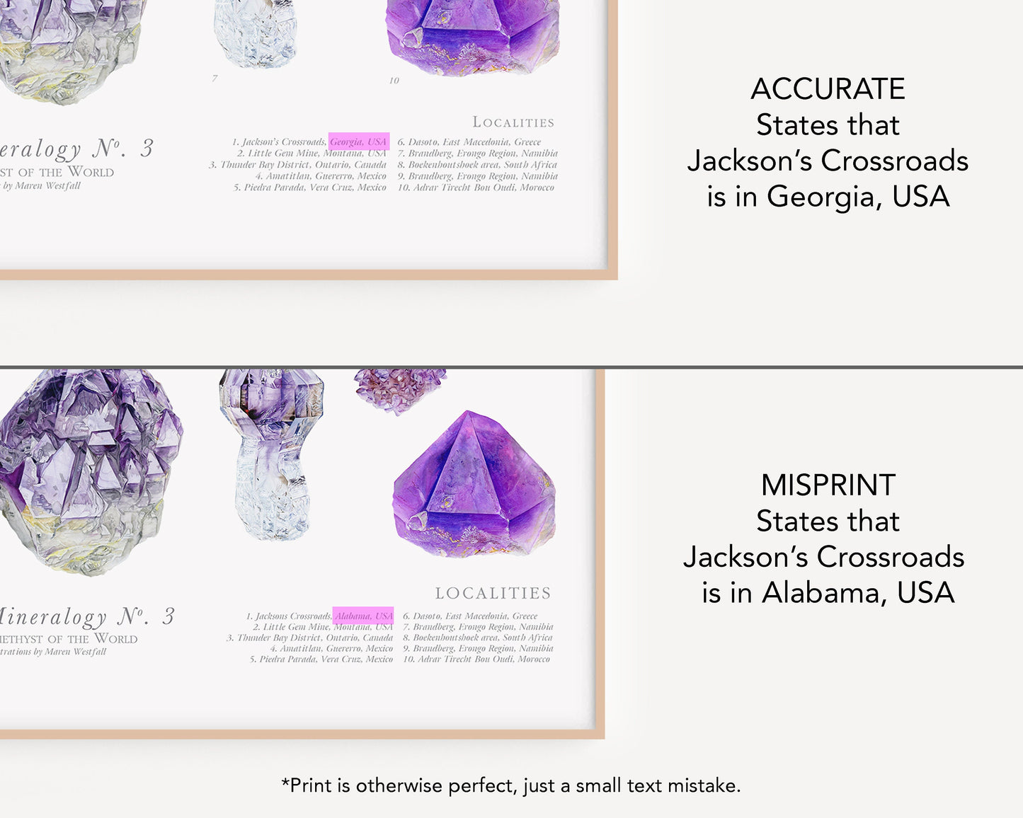 Mineralogy No. 3 Poster- Amethysts of the World