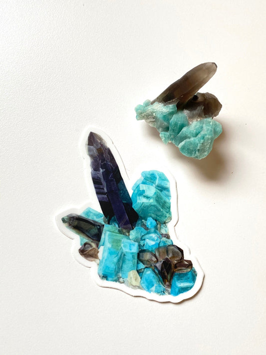 Smoky Quartz & Amazonite Sticker