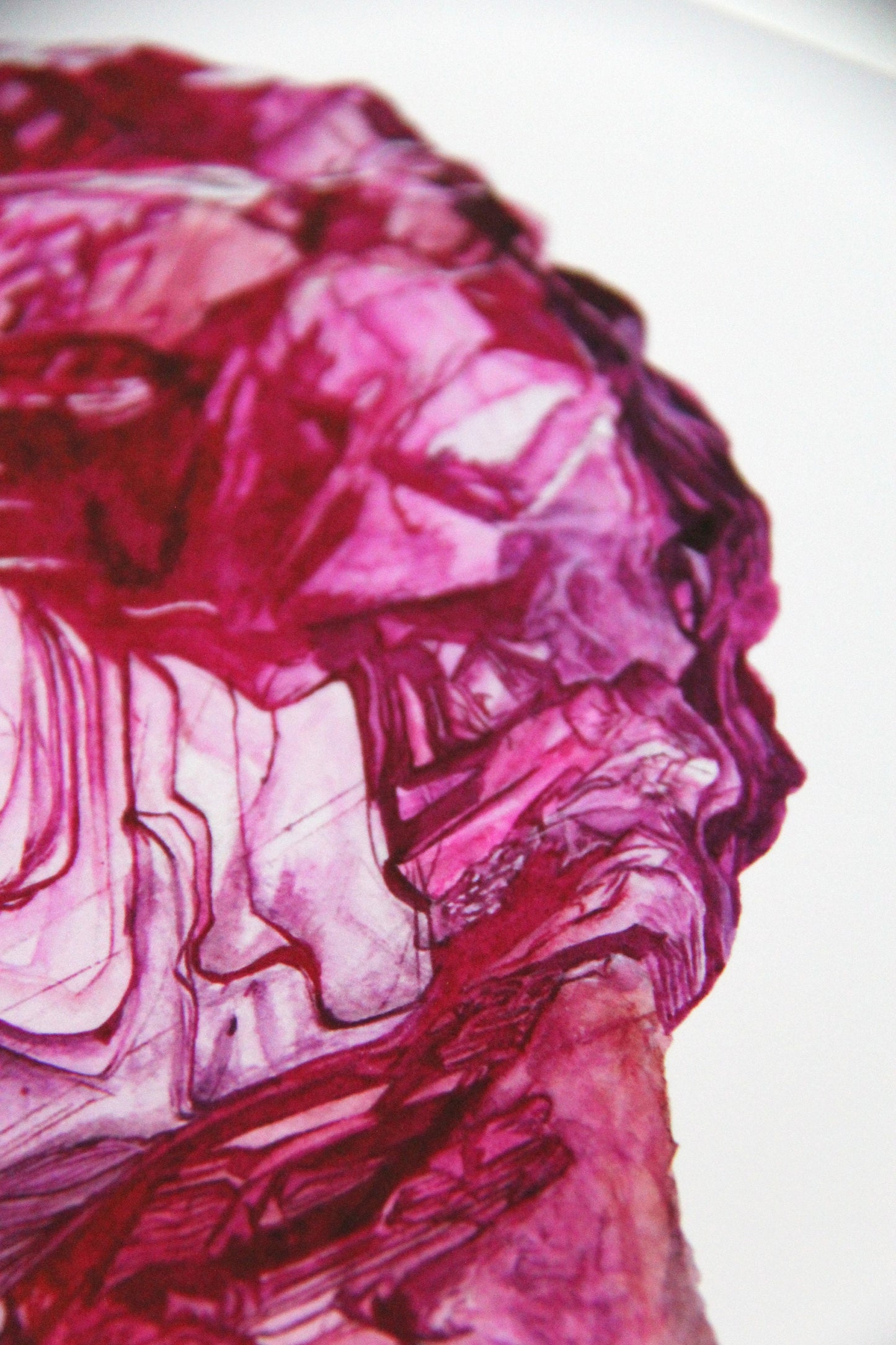 Ruby Watercolor Print- Watercolor Crystal Wall Art, Crystal Print, Quartz Crystal Art, Gemstone Art Print