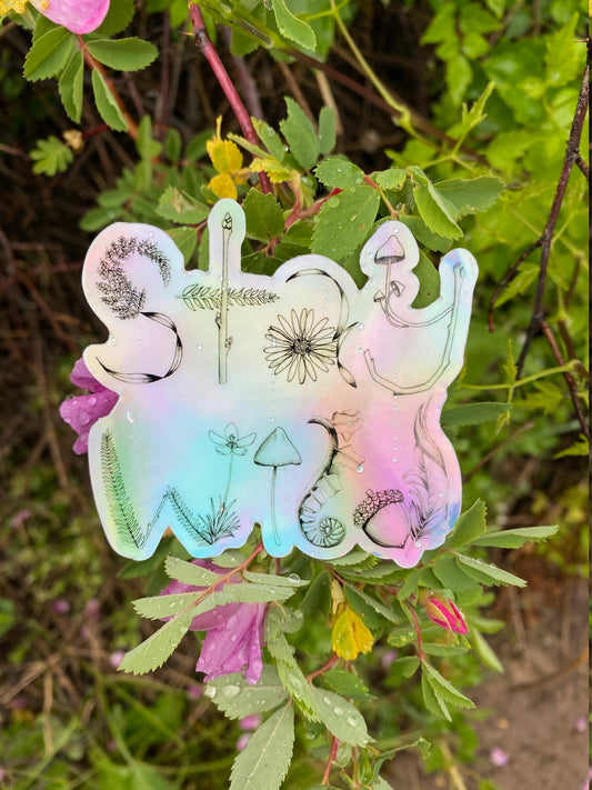 Holographic Stay Wild Sticker