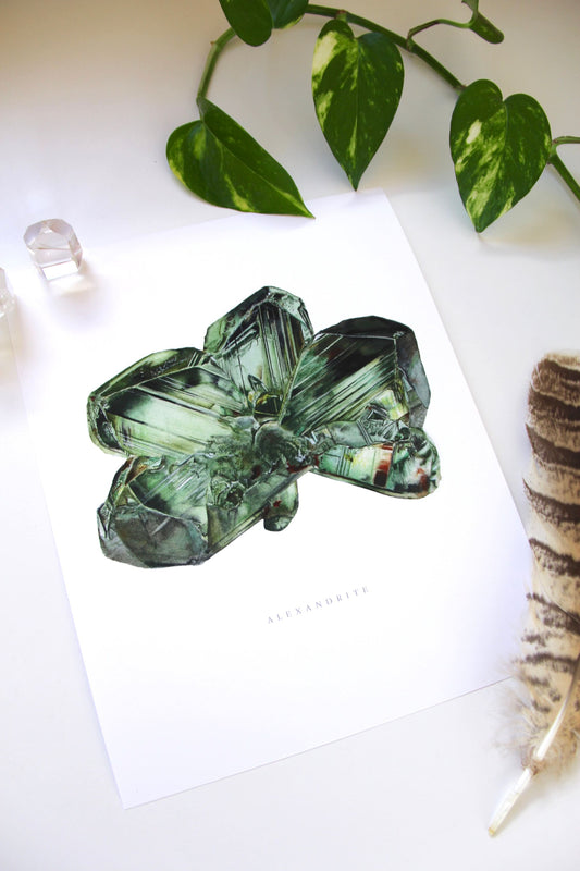 Alexandrite (Chrysoberyl) Watercolor Giclee Print