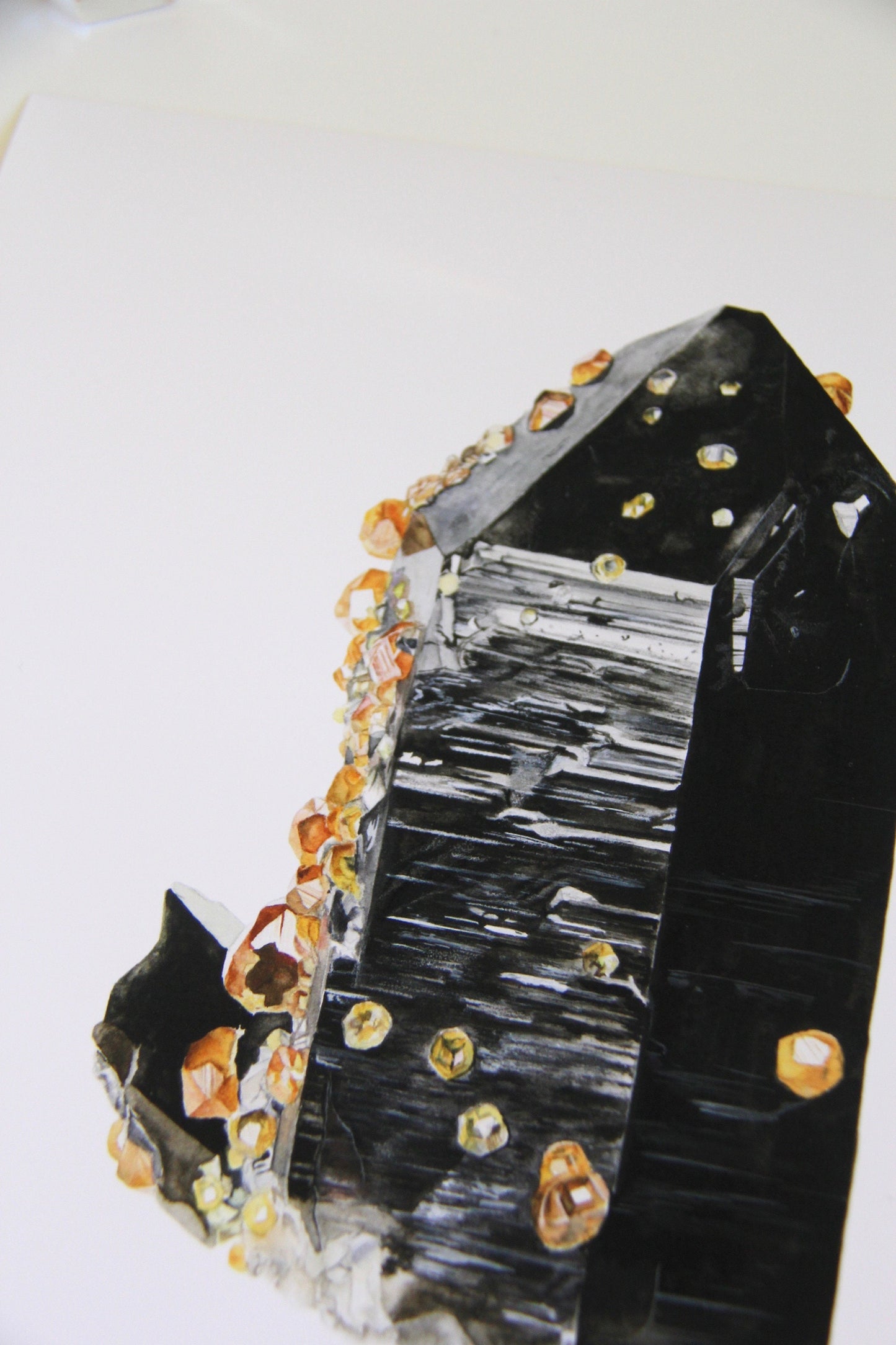 Smoky Quartz with Spessartine Garnet Print