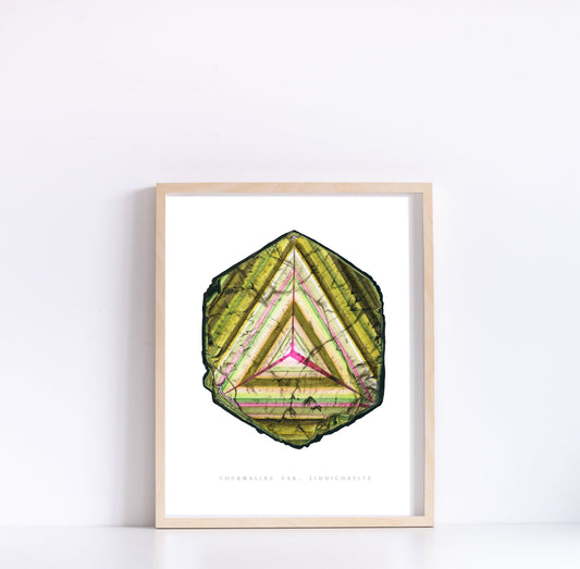 Watercolor Tourmaline Slice Giclee Print
