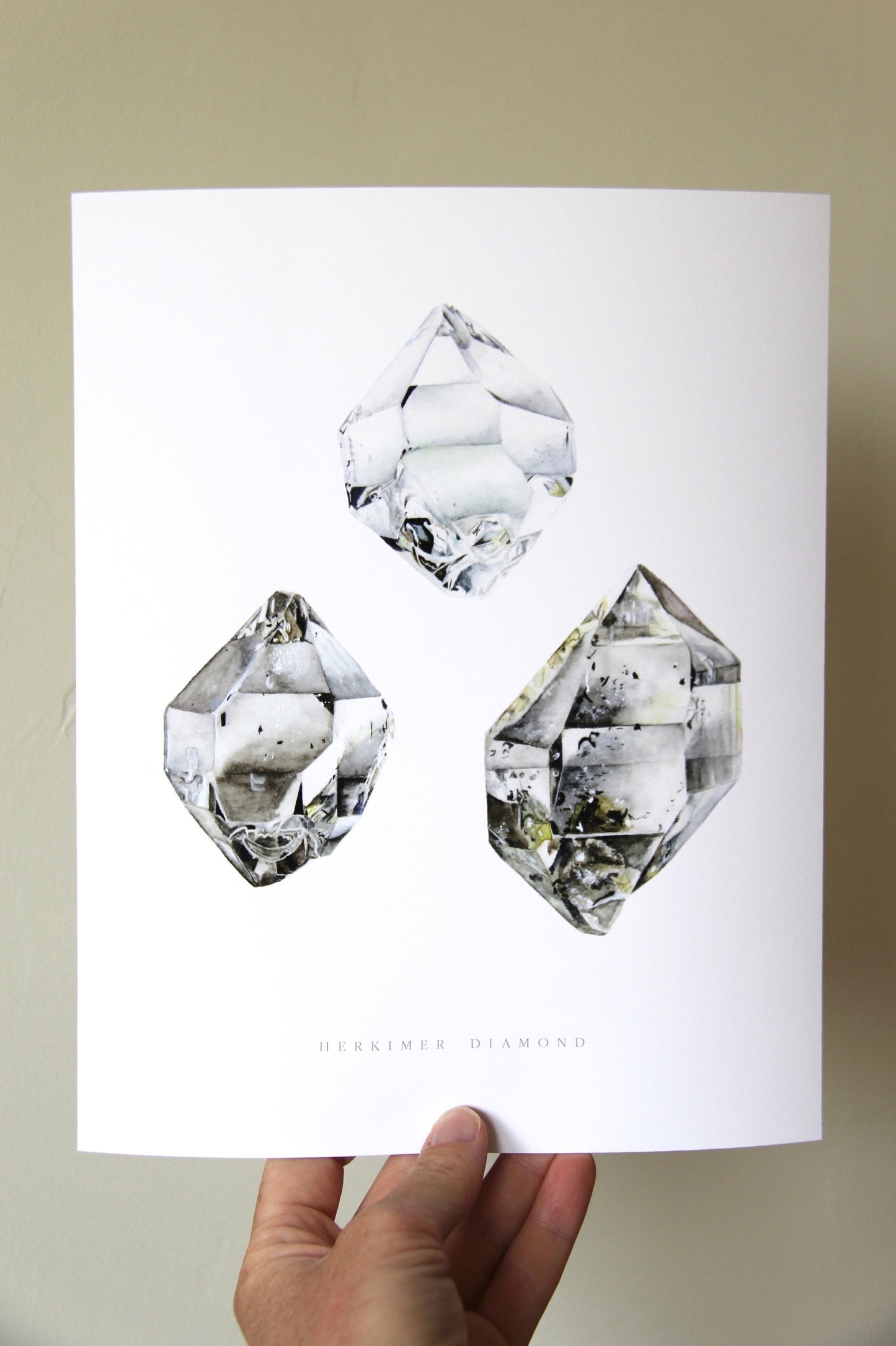 Herkimer Diamond Watercolor Print