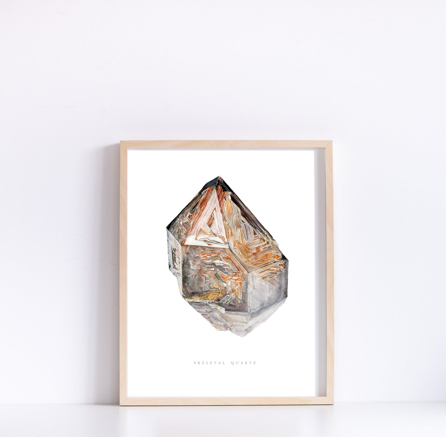 Skeletal Brandberg Quartz Watercolor Giclee Print