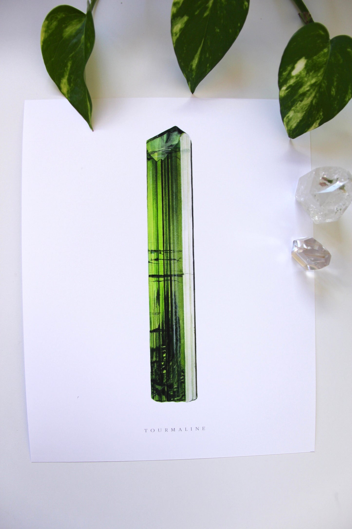 Green Tourmaline Watercolor Print