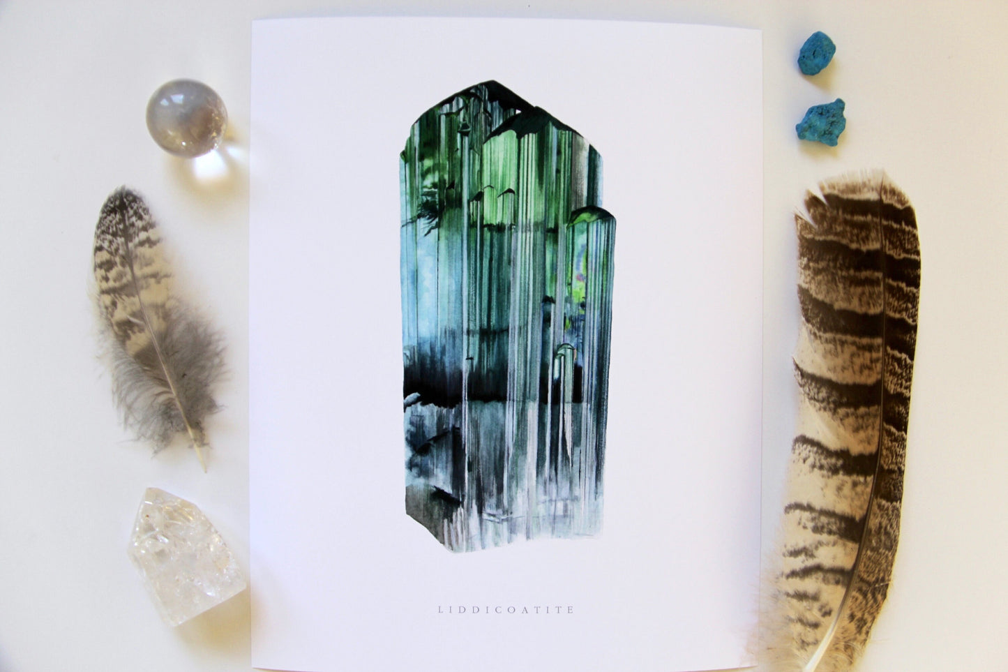 Watercolor Liddicoatite Tourmaline Print