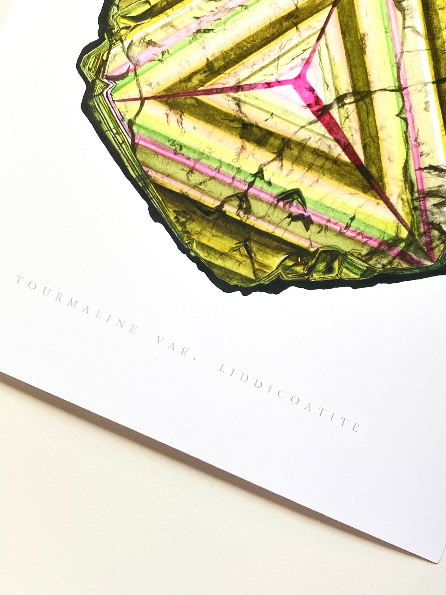 Watercolor Tourmaline Slice Giclee Print