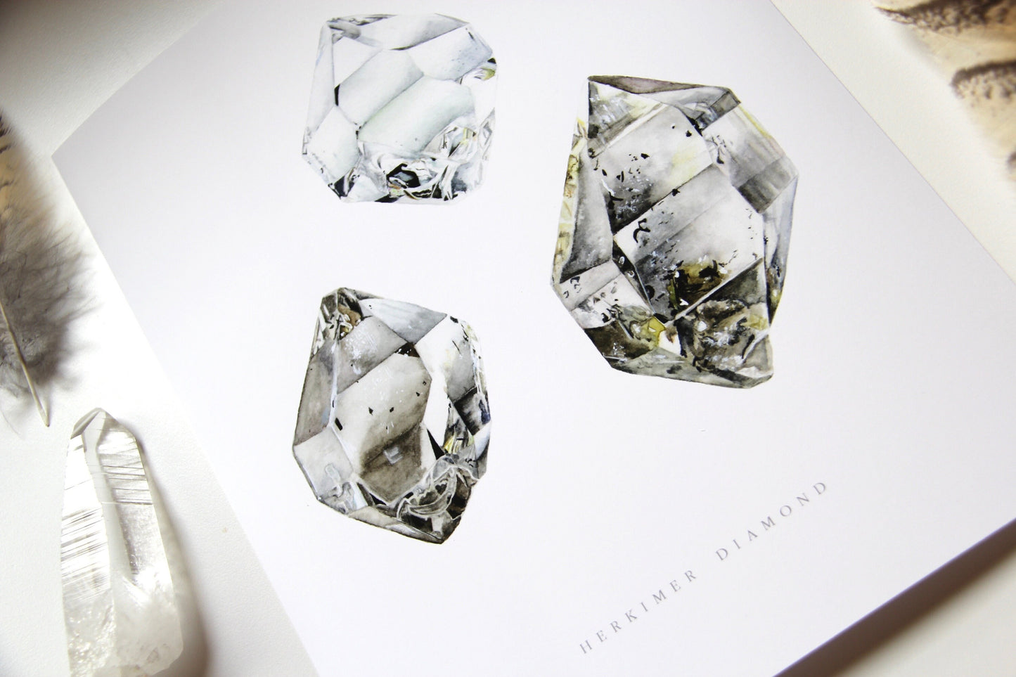 Herkimer Diamond Watercolor Print