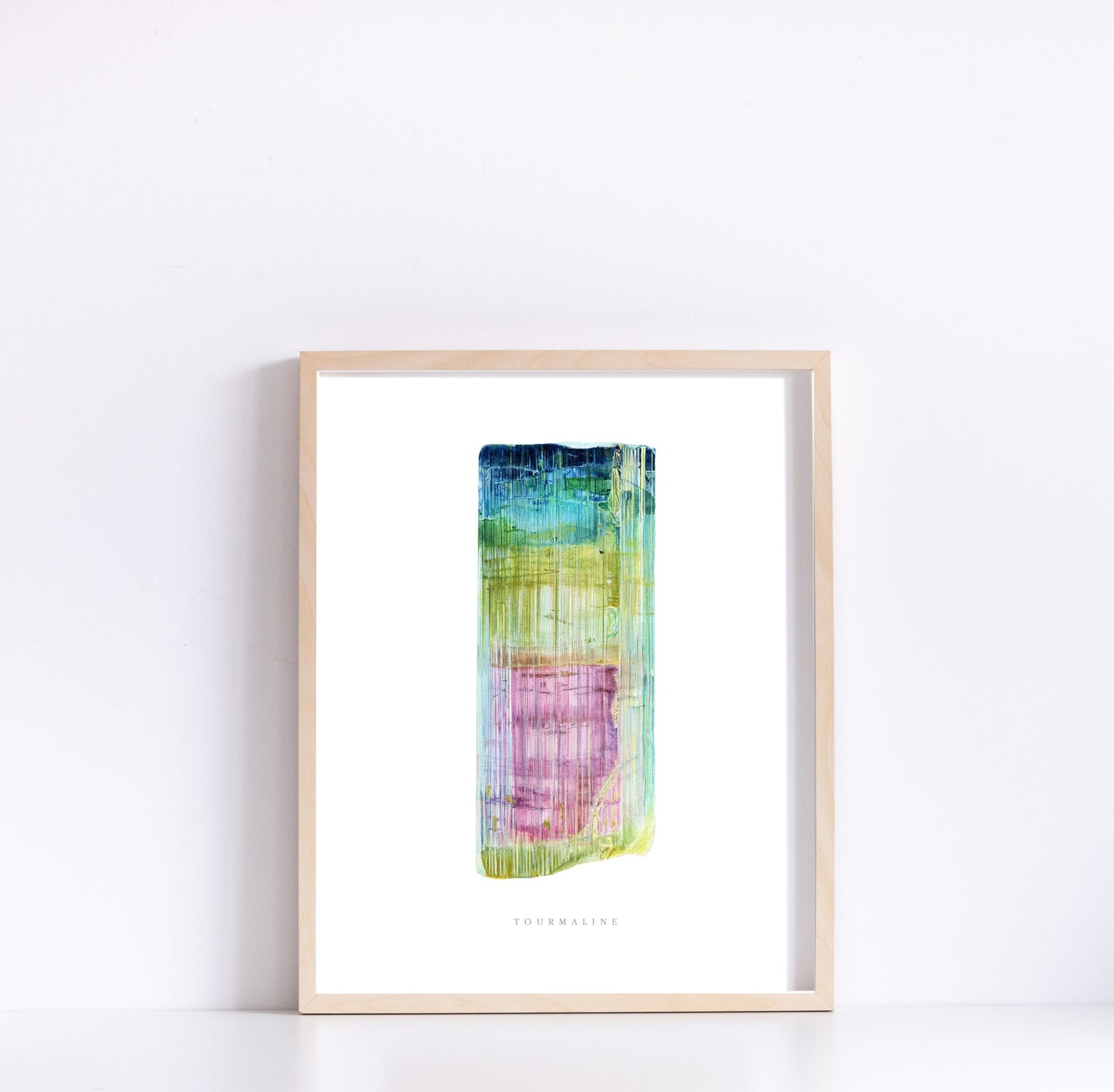 Blue-Capped Tourmaline Watercolor Print