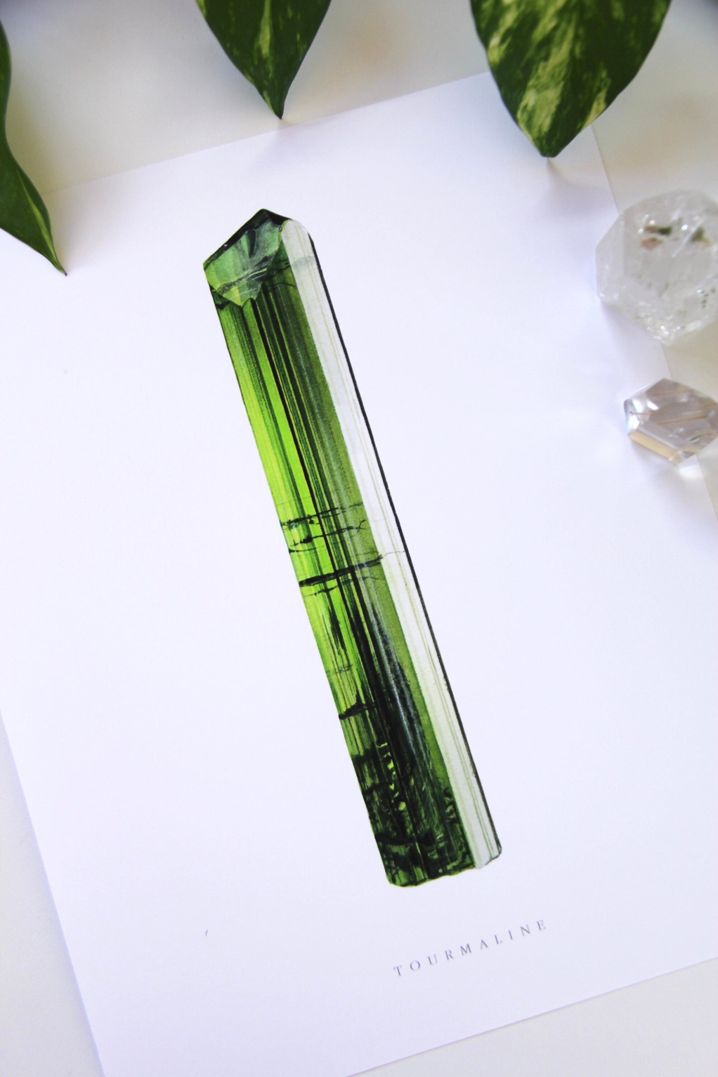 Green Tourmaline Watercolor Print