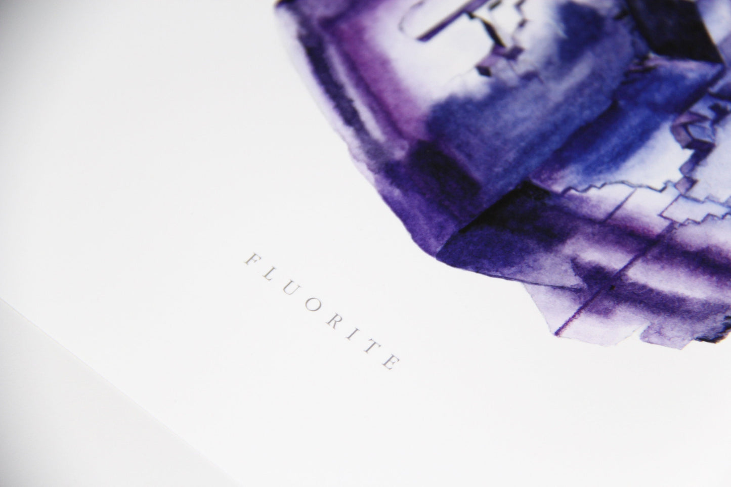 Mineral Art- Watercolor Fluorite Crystal Art Print- Giclée Watercolor Crystal Print, Fluorite Specimen Painting, Crystal Art, Boho Art