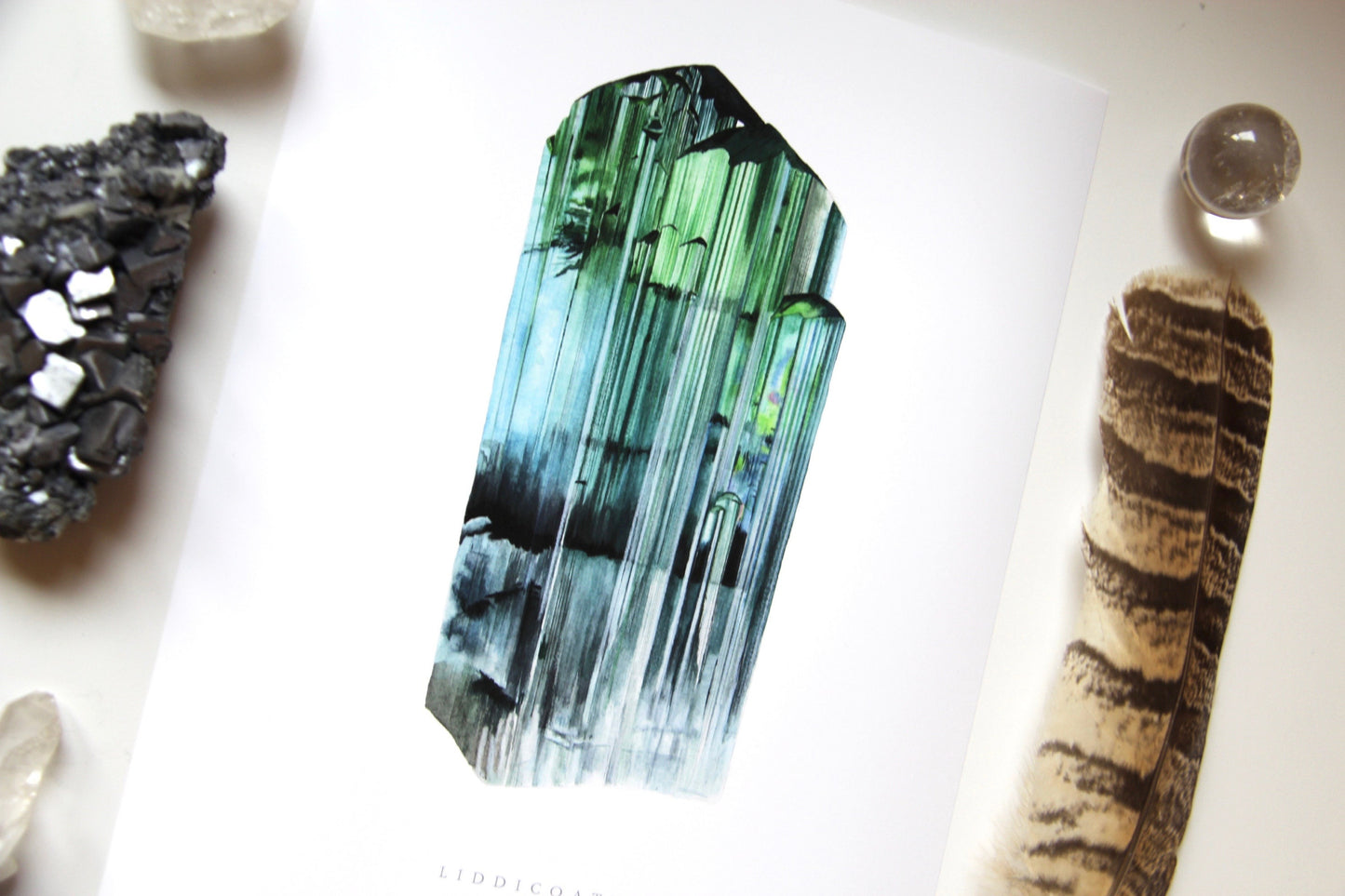 Watercolor Liddicoatite Tourmaline Print