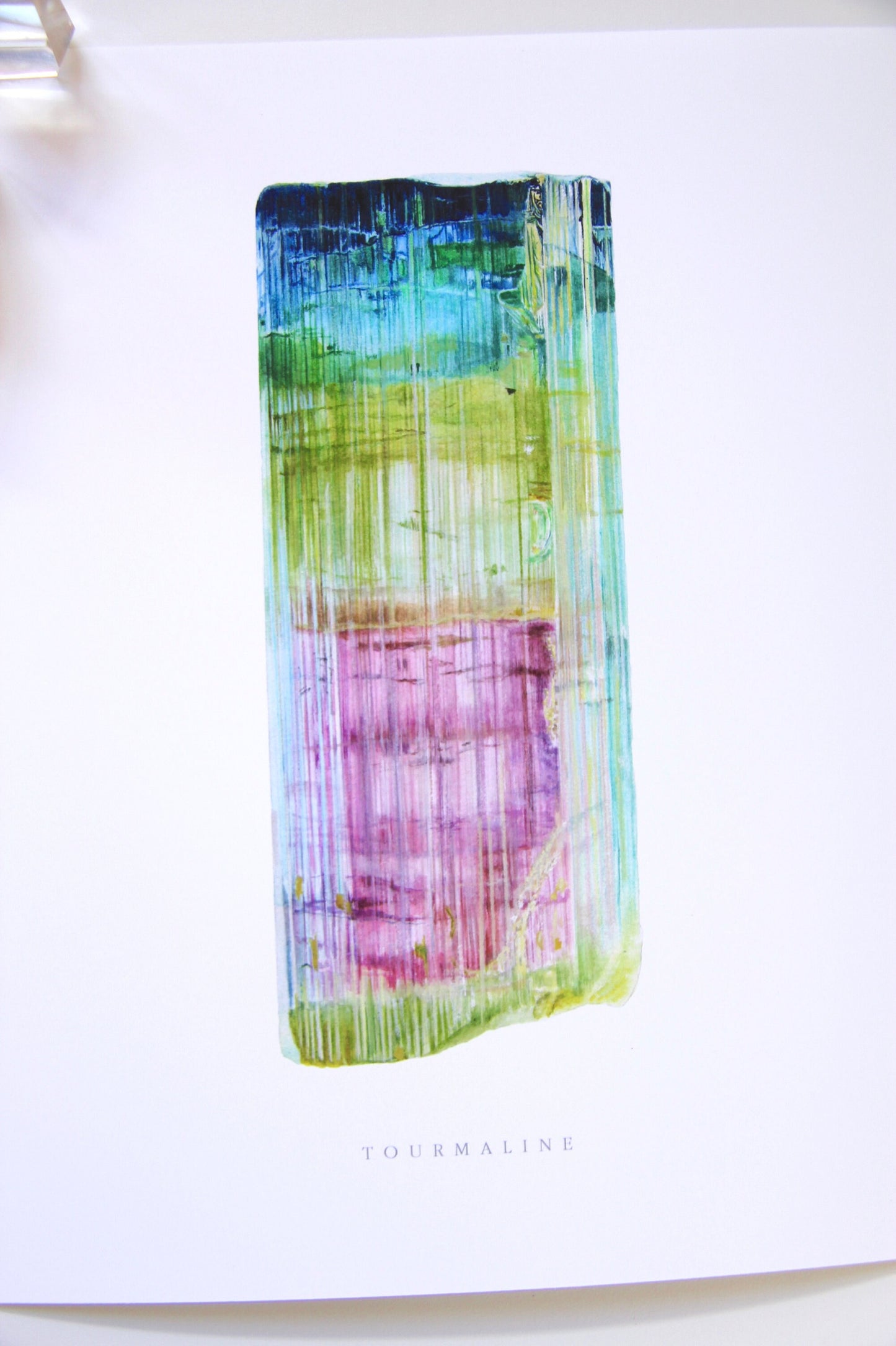 Blue-Capped Tourmaline Watercolor Print