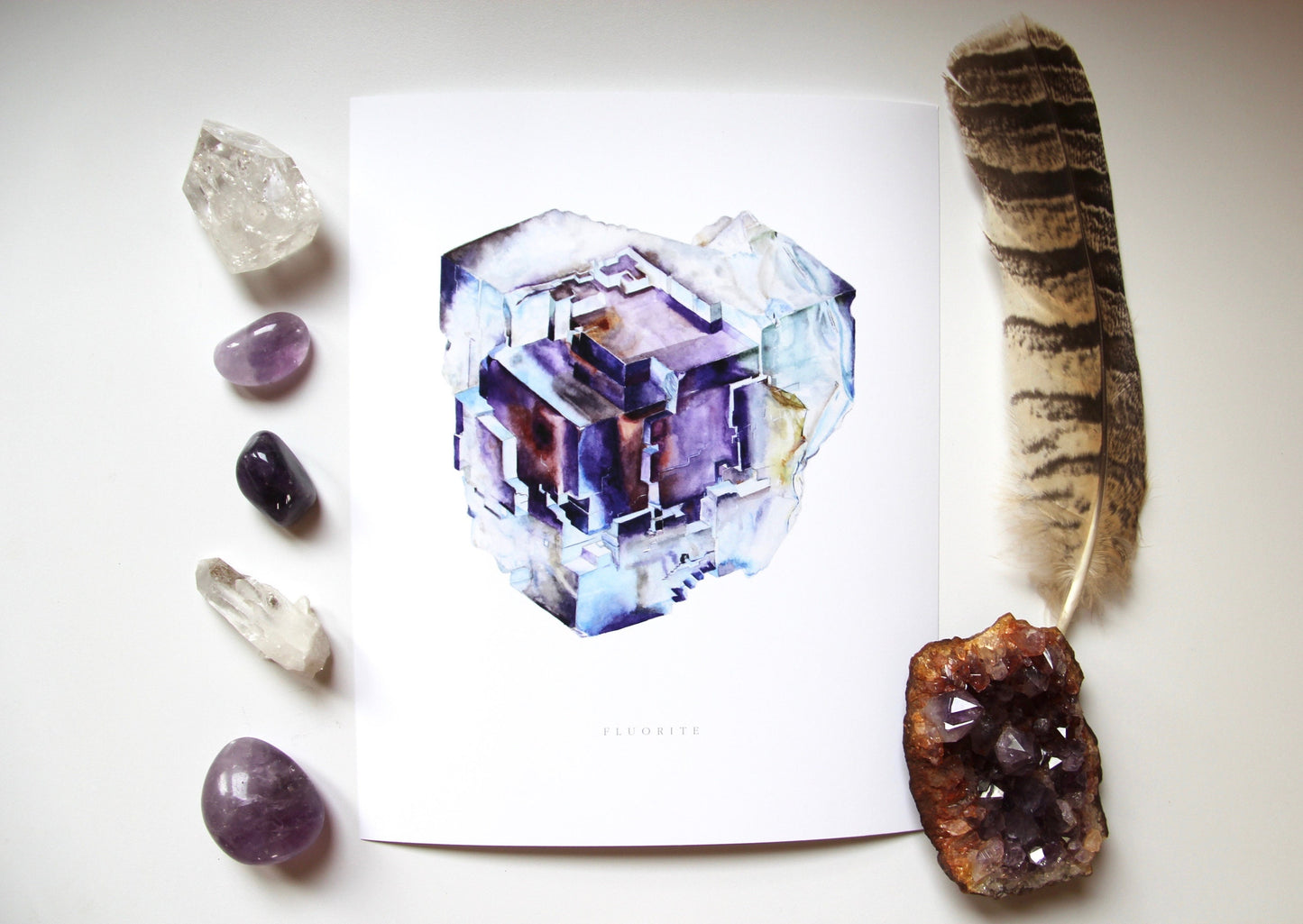 Watercolor Fluorite Giclee Print