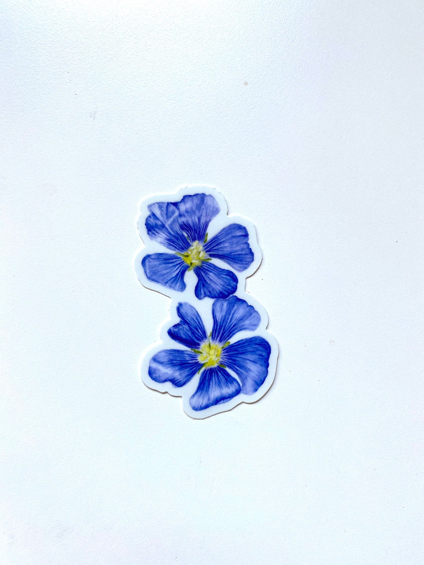 Blue Flax Watercolor Vinyl Sticker